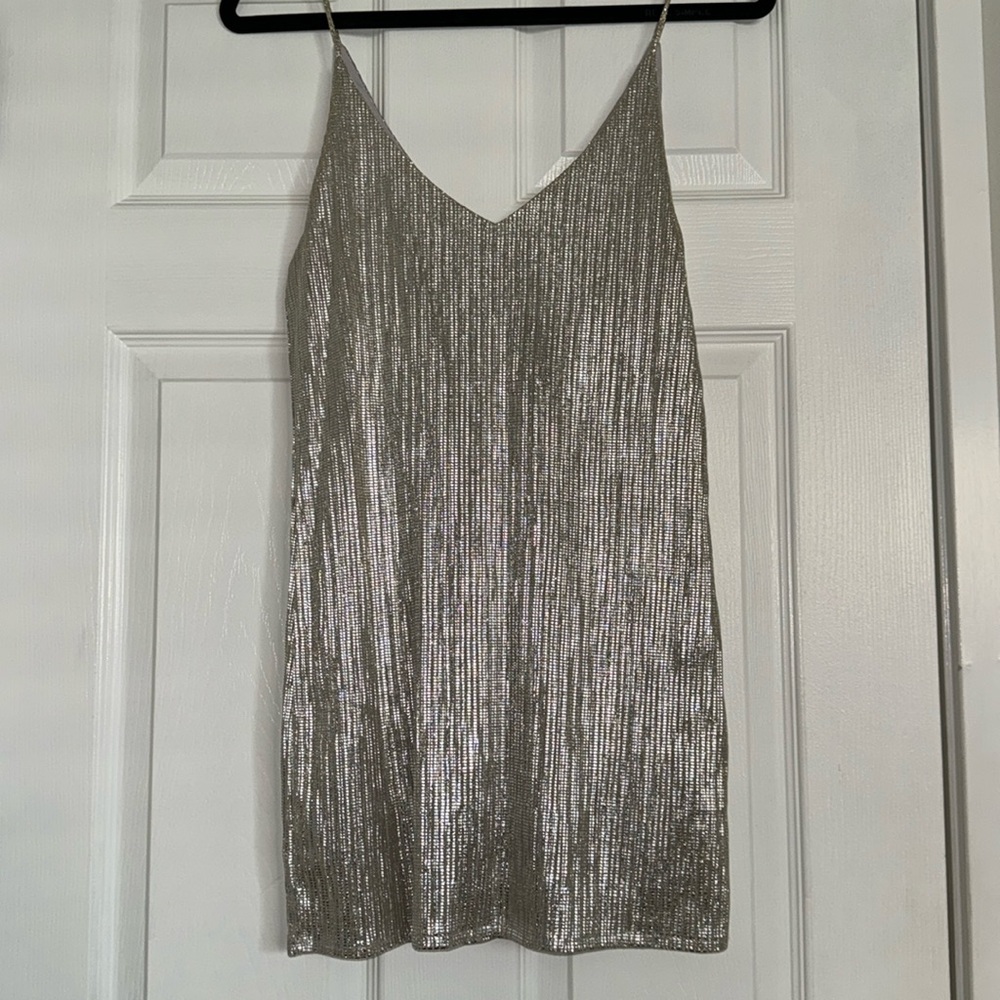 Lightly textured and shiny Amuse Society mini strappy dress.